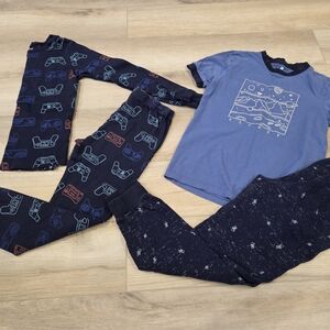 Carter's Navy and Blue Pajama Set with Game Print